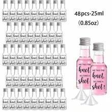 45pcs/Set 25ml/50ml Mini Wedding Fairy Bottles, Plastic Champagne Bottles With "We Have Tied The Knot" Sticker, Leak-Proof And Reusable, Comes With Liquid Funnel And Screw Cap. Suitable As Wedding Party Favors, Travel, Camping, Mother's Day Gifts. - Transparent H98 - View 17