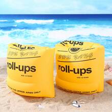 1对充气臂圈，夏季泳池派对手臂漂浮物，臂套，双气室游泳臂圈，适合各种体重范围 - 多色 - 查看 5