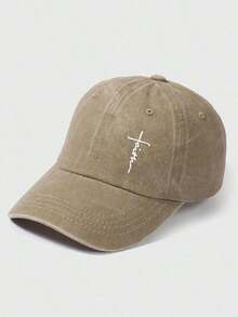 Jesus Printed Baseball Cap Solid Color Washed Distressed Casual Sports Hats Lightweight Adjustable Dad Hat Women & Men - White - View 4