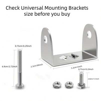 Stainless Steel Mounting Base Brackets Adjustable Mount Bracket Kits For Round And Square 4.5Inch 27W 42W 51W LED Light Bar