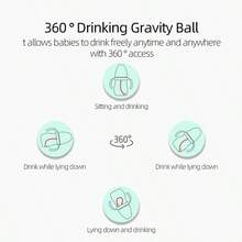 PPSU Baby Bottle With Handle, Anti-Colic Design, 180ml/320ml, Lightweight & Shockproof, 360° Gravity Straw Bottle, Suitable For 0-24 Months Babies - Multicolor - View 5