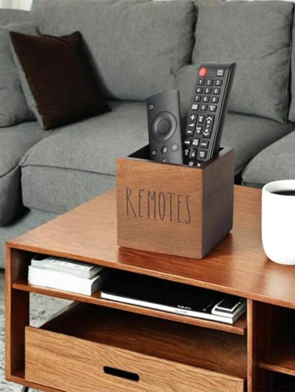 Acacia Wood Remote Holder, Control Organizer For TV - Home, Living Room, Bedroom - Wooden Remote Box