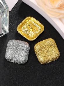10pcs/Pack Square Metal Buttons, Handmade Sewing Decor Buttons For Sweater, Coat, Jacket, Shirt, Suit, Scarf DIY Accessories - Multicolor - View 7