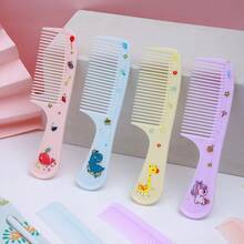 2pcs Portable Mini Combs, Cartoon Macaron Color Hair Brushes, Suitable For Braiding And Styling, Travel And Holiday Gifts, All Seasons - / - View 5