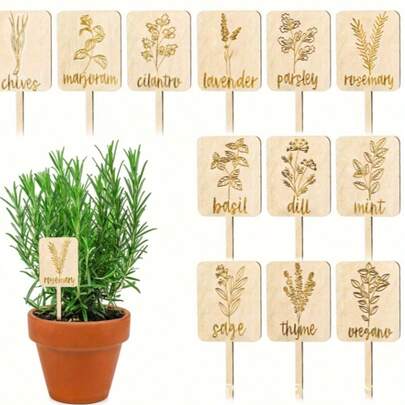 Wooden Plant Growth Labels, Succulent & Flower Wooden Tags