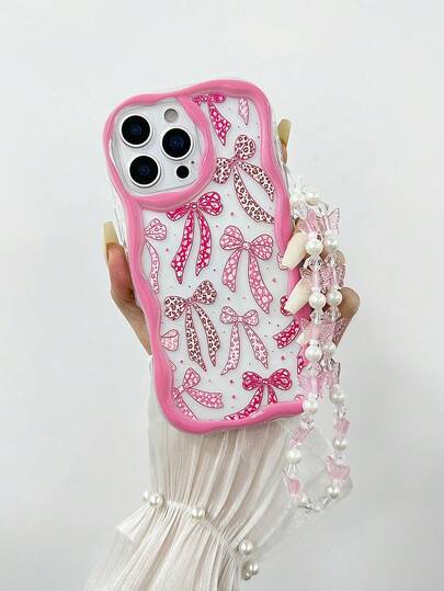 Cream-Colored Textured Transparent Colorful Painted Cartoon Phone Case With Chain, Compatible With IPhone 14, 14 Pro, 14 Pro Max, 13, 13 Pro, 13 Pro Max, 11, 11 Pro Max, 12, 12 Pro, 12 Pro Max, XR, XS, 15, 15 Pro, 15 Pro Max, 16, 16 Pro, 16 Pro Max, 17, 17 Pro, 17 Air, 17 Pro Max, Galaxy S24, A04, A12, A13, A14, A23, A24, A32, A33, A51, A52, A53, A54, A72, S20 FE, 9, 9A, Shockproof Phone Case