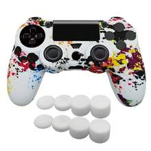 1 Set 4 Controller Protective Case + 8pcs Joystick Cap, Water Transfer Printing Design, Anti-Slip, Anti-Sweat, Anti-Dust, Anti-Scratch, Enhanced Gaming Experience - View 10
