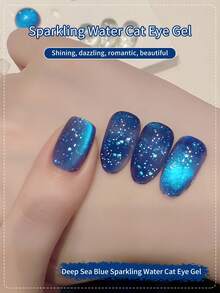 SHANGFEIYA 10毫升无灰调活力泡泡水猫眼凝胶美甲 - 特别闪亮可卸深海蓝猫眼凝胶指甲油美甲沙龙 1支/2支装 - 彩色 - 查看 8