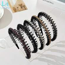 5pcs Women's Elegant Retro Luxury Rhinestone Embellished Wide Headbands Set, High Crown Hair Hoop, Bangs Styling Accessories, Suitable For Daily Wear, Mother's Day Gift, Classic Bohemian Party Headpiece, Sophisticated & Elegant Hairband - Multicolor - View 11