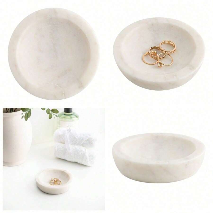 Marble Trinket Dish - White - View 1