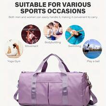Large Capacity Waterproof Gym Bag For Women Men With Shoes Compartment Wet Pocket Travel Duffel Bag - Baby Blue - View 5