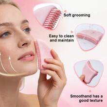 New Lymphatic Contour Face Brush, 1pc/2pcs Silicone Pink Facial Contour Brush For Shaping And Lymphatic Massage, Eye & Neck Care - Multicolor - View 6