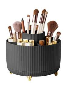1pc 360° Rotating Desktop Makeup Brush Holder With 4 Golden Horns, Makeup Organizer Rack For Storing Eyeshadow, Lipstick, Brushes, Use In Room, Home, Bedroom, Bathroom, Desk, Accessories, Unique Gift - 彩色 - 查看 5