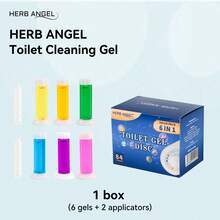 HERB ANGEL Toilet Cleaning Gel, Flower Stamp Toilet Bowl Cleaner, 6 Natural Scents, Automatic Deep Cleaning & Powerful Deodorizer, Long-Lasting Fresh Fragrance, Removes Stains & Odors, Ideal For Toilet & Urinal Hygiene Care - 固體 - 查看 10