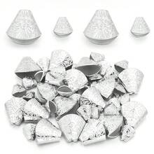 50/100 piezas/paquete Cuentas con borla CCB, Conectores de colgante con tapa de flor de plástico chapado en plata vintage, Accesorios de joyería DIY - Sombrero con borlas - Ver 2