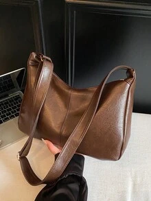 Túi đeo chéo cỡ lớn kiểu cổ điển, mẫu mới về, túi xách đeo vai cao cấp dành cho nữ, lý tưởng cho việc đi làm. - Cà phê - Xem 9