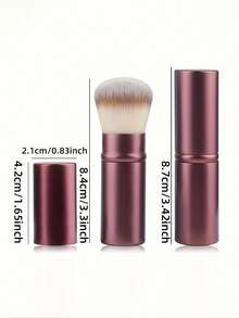 3支装专业可伸缩化妆刷套装 - 粉底刷、腮红刷，柔软蓬松刷毛，铝合金手柄，无痕上妆，适合所有肤质，方便旅行携带的化妆刷 - 彩色 - 查看 5