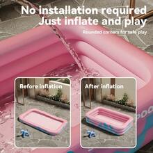 Piscine ronde pliable et gonflable portable - Tailles multiples pour usage familial, convient pour le jardin, les vacances et les fêtes, sans électricité requise, peut accueillir 1 à 3 personnes, design de couleurs vives - B - Voir 8