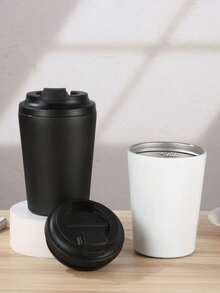1pc 350ml (12oz) Double-Layer Stainless Steel Insulated Coffee/Water Cup, Office/Car Use - Multicolor - View 6