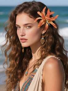 1 chiếc kẹp tóc hình hoa dâm bụt Hawaii, kẹp tóc bên hông, phụ kiện đi biển, kẹp tóc trang trí cho nữ, kẹp tóc càng cua, đồ dùng học tập, phụ kiện tóc, phụ kiện đội đầu, ghim cài tóc - Nhiều màu - Xem 13