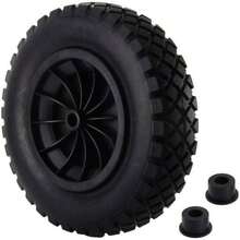 14 Inch Wheelbarrow Wheel, Solid Puncture-Proof Tire With Steel Rim For Garden Cart, Wheelbarrow, Go-Kart & Trailer - Black - View 1