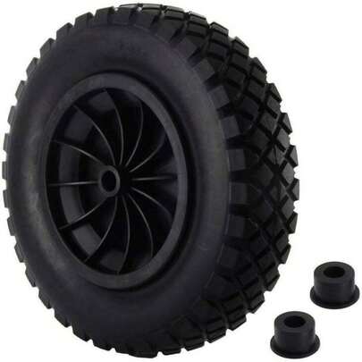 14 Inch Wheelbarrow Wheel, Solid Puncture-Proof Tire With Steel Rim For Garden Cart, Wheelbarrow, Go-Kart & Trailer