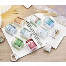 5 Rollen süßes Washi Tape Set (1 cm breit, 2 m lang), buntes Washi Tape Set, Masking Tape, Schreibwaren für Scrapbooking, japanischer und koreanischer Stil kreatives Dekoband, ästhetisches Masking Tape für Notizbücher, Scrapbooking Zubehör, handgemachtes Tape für Scrapbooking, Siegelaufkleber, Geburtstagsgeschenk - Verschiedenfarbig - Übersicht 12