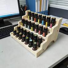 5-Tier 35-Hole Solid Slotted Wooden Tiered Organizer Display Rack, Suitable For 5-20ml Perfume Bottles And Nail Polish - 5-layer 35-hole Essential Oil Rack - View 2