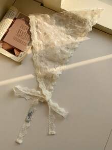 1 Piece Cute White Small Floral Lace Headband Turban Scarf Multifunctional Waist Tie Diaper Cover - Multicolor - View 4