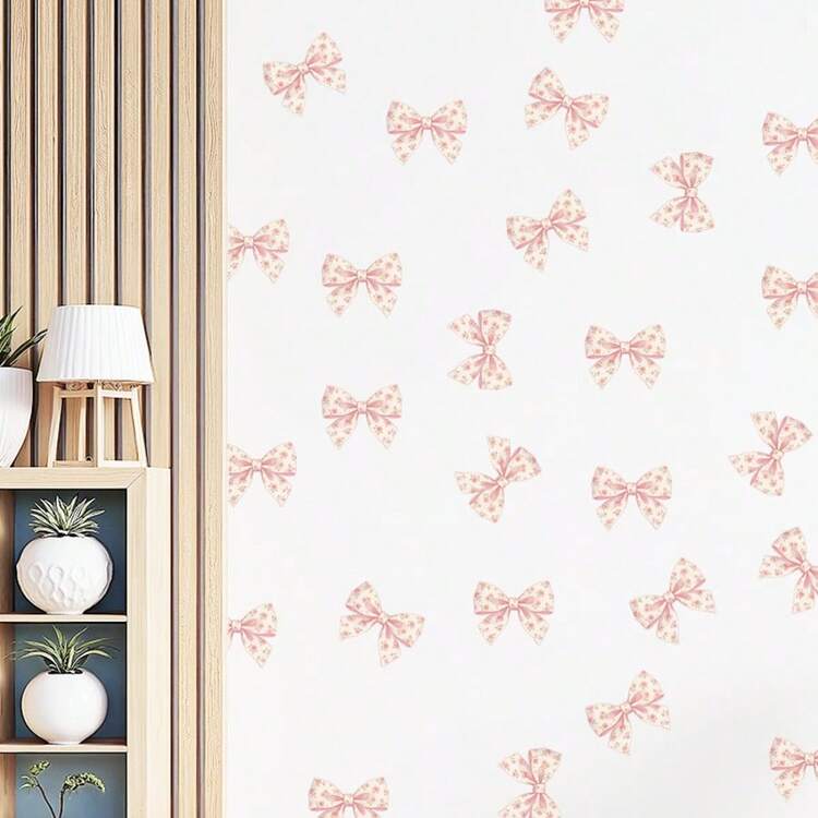 1 miếng dán tường hình nơ hồng, giấy dán tự dính họa tiết da báo hình nơ, thích hợp trang trí nhà cửa, phòng ngủ, tường nhà, chất liệu PVC chống thấm nước, có thể tháo rời. - tự dính - Xem 5
