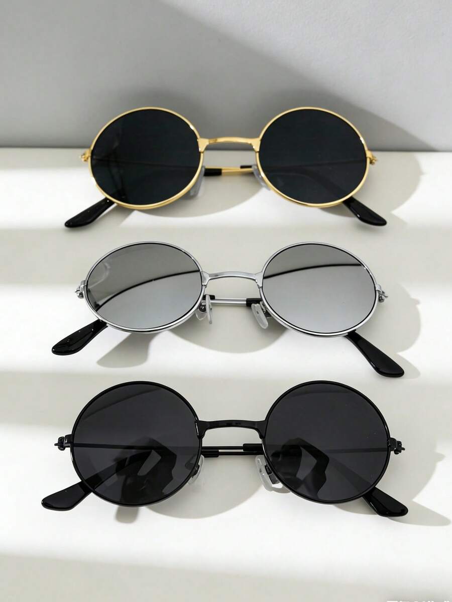 3 pares de gafas de moda para adolescentes, versátiles para uso diario - Multicolor - Ver 1