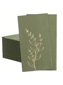 20 piezas Servilletas de papel con hojas verdes grandes, servilletas para fiestas, bodas, banquetes, cumpleaños, aniversarios y otras decoraciones, suministros para fiestas, tamaño 40 x 33 cm, adecuadas para Halloween, Navidad, Año Nuevo, San Valentín y otros eventos - A - Ver 13