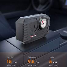 Carsun Mini Portable 12V Car Air Compressor With Bright Night Lighting, Mechanical Tire Inflator - Wired Mechanical Model - View 5