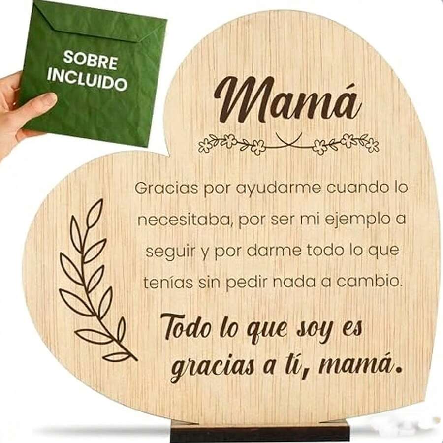 CONTRAXT 木质母亲节礼品卡。原创母亲节礼品卡。送给妈妈的生日贺卡。送给妈妈的礼物。母亲节快乐贺卡（木质）。 - A - 查看 1