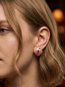 1/6 pares de pendientes de acero inoxidable para mujer, estilo vintage europeo y americano, impermeables, hipoalergénicos, sin decoloración, con diseños geométricos de triángulo, flor de cuatro pétalos, espiral redonda y esmalte de gota de aceite multicolor, múltiples estilos, joyería para mujer, a juego con camisola y vestido, adecuados para vacaciones y regalo del Día de San Valentín - Multicolor - Ver 5