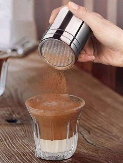 不锈钢糖粉筛，带盖，粉末筛，面粉筛，适用于小苏打、可可粉、玉米淀粉、咖啡粉、面粉等各种粉末，不锈钢材质，也适用于肉桂粉、糖粉、玉米淀粉等，烘焙用品，厨房配件