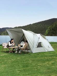 CAMEL CROWN Lều cắm trại gấp gọn, chống nước, chống tia UV, màu bạc, di động, thích hợp cho dã ngoại ngoài trời. - Phô mai Trắng/Kaki - Xem 2