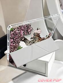 Tiger Descending The Mountain - Peony Painting Tablet Case Compatible With IPad Air 11-Inch M3 2025 / M2 2024, Air 5th Generation 2022 , (A16) 11 Inch 11th Generation 2025,Compatible With Samsung Galaxy Tab,Kindle Paperwhite 12th Gen 2024, Clear Back ,Fashion Pattern Protective Case,Autlueomatic Sleep And Wake-Up Function, Airbag Protection, Suitable For Gifts And Office Use - Multicolor - View 6