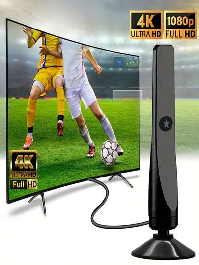 2026년 신형 고화질 TV 안테나, 150마일 장거리 수신, 4K 울트라 HD 및 1080P 풀 HD 지원, 118인치 실내 케이블, 스마트 TV/구형 HDTV/DVB-T2/DTMB/ATSC/DAB FM 무료 채널에 적합, 월별 요금 없음, 도시 및 농촌 가정에 적용 가능