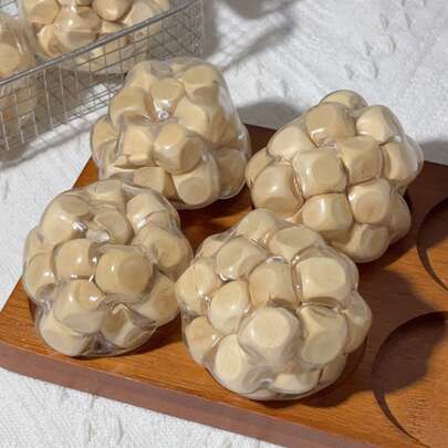 Bola de estrés con textura de madera - Juguete sensorial táctil natural, decoración de escritorio estilo Ins, ayuda a mejorar la concentración y aliviar la ansiedad