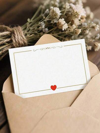 50pcs Minimalist Blank Heart-Shaped Cards, Suitable For Valentine's Day, Mother's Day, Wedding, Birthday, Anniversary, Holidays, Gift Tags, Greeting Cards, Teacher's Day Gifts