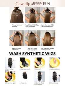 30英寸合成长卷发片,自然波浪夹式接发,增加发量,全头挑染,柔软浓密,适合女性、女孩日常派对佩戴 - 彩色 - 查看 13