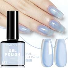 LIMEGIRL Set de 6 piezas de 8ml de esmalte de uñas en gel azul océano, esmalte de uñas en gel azul claro de verano Acuario UV LED removible, adecuado para manicura DIY, uso en el hogar o en el salón, suministros de arte de uñas - Multicolor - Ver 16