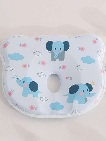 1pc Cute Cartoon Print Children's Pillow, Soft And Moderate, Provides Good Support, Won't Easily Collapse After Long Use, Skin-Friendly And Breathable, Bringing Comfortable Sleeping Experience