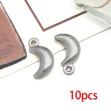 5/10个不锈钢心形水果星星吊坠金色镂空天使草莓吊坠可爱金属吊坠，适用于珠宝制作DIY工艺品手链耳环项链 - 彩色 - 查看 16