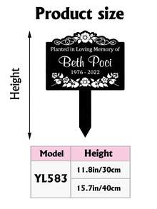 1个可定制铁艺花园标牌插杆，饰有蜂鸟、花卉、蝴蝶图案，可个性化定制家庭姓名牌，可作庭院装饰、地址牌、户外路标或园艺礼物 - 多色 - 查看 14