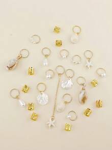 26个合金编织发圈，波西米亚风格发饰 - 金色 - 查看 5