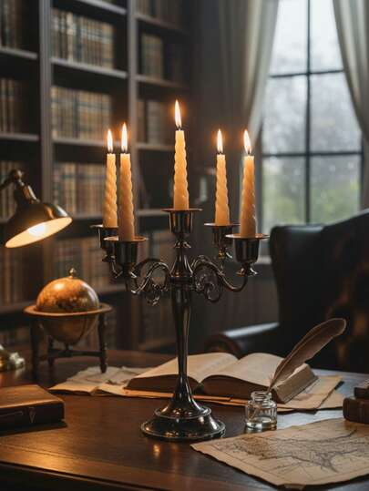 Chân nến 5 đầu, Chân nến trang trí kiểu Bắc Âu hiện đại, Dùng cho đám cưới, trang trí nhà cửa, trang trí tiệc lễ hội, trang trí nhà cửa dịp lễ, cầu hôn, thư giãn bằng liệu pháp hương thơm, trang trí nhà hàng và quán cà phê.