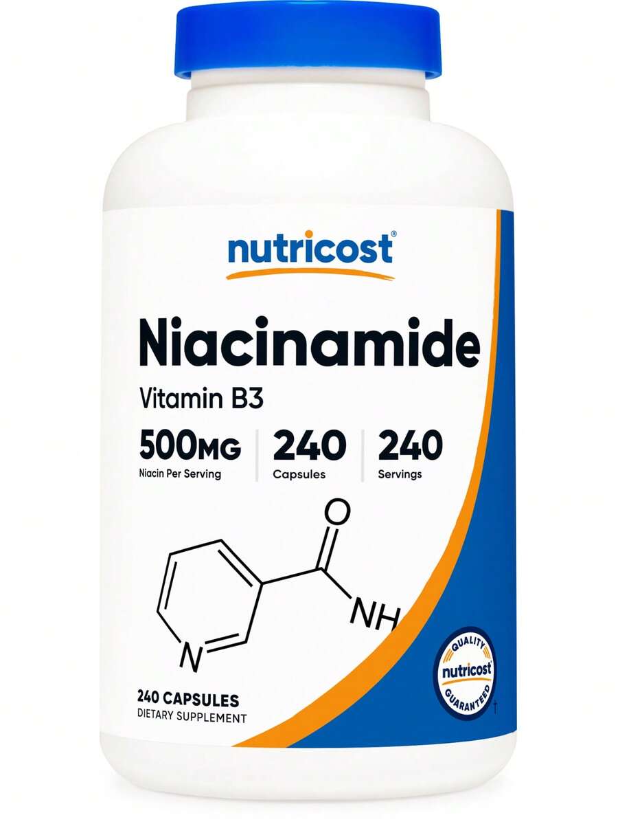 Nutricost Niacinamide (Vitamin B3) 500mg, 240 Capsules - Non-GMO, Gluten Free, Flush Free Vitamin B3 | Vitamin B3, Niacinamide, Non-GMO, Gluten Free, Flush Free, Skin Support, Wellness, Capsules, Premium Quality, Nutrition, Dietary Supplement - 其他 - 查看 1
