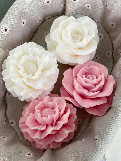 1支手工大豆蜡玫瑰牡丹花香氛蜡烛 | 家居装饰香薰蜡烛，女士礼物，婚礼及节日派对伴手礼蜡烛